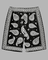 Big and Tall Men's Retro Style Paisley Printed Outdoor Casual Shorts with Pocket